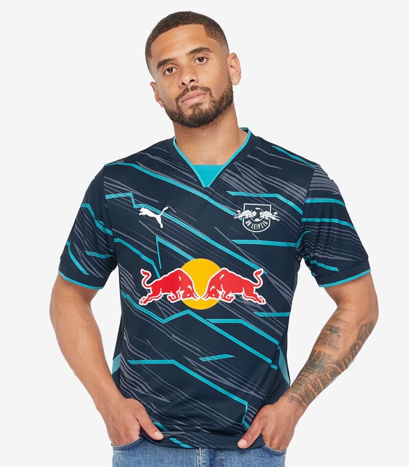 red bull leipzig third shirt in dark blue with turquoise details 